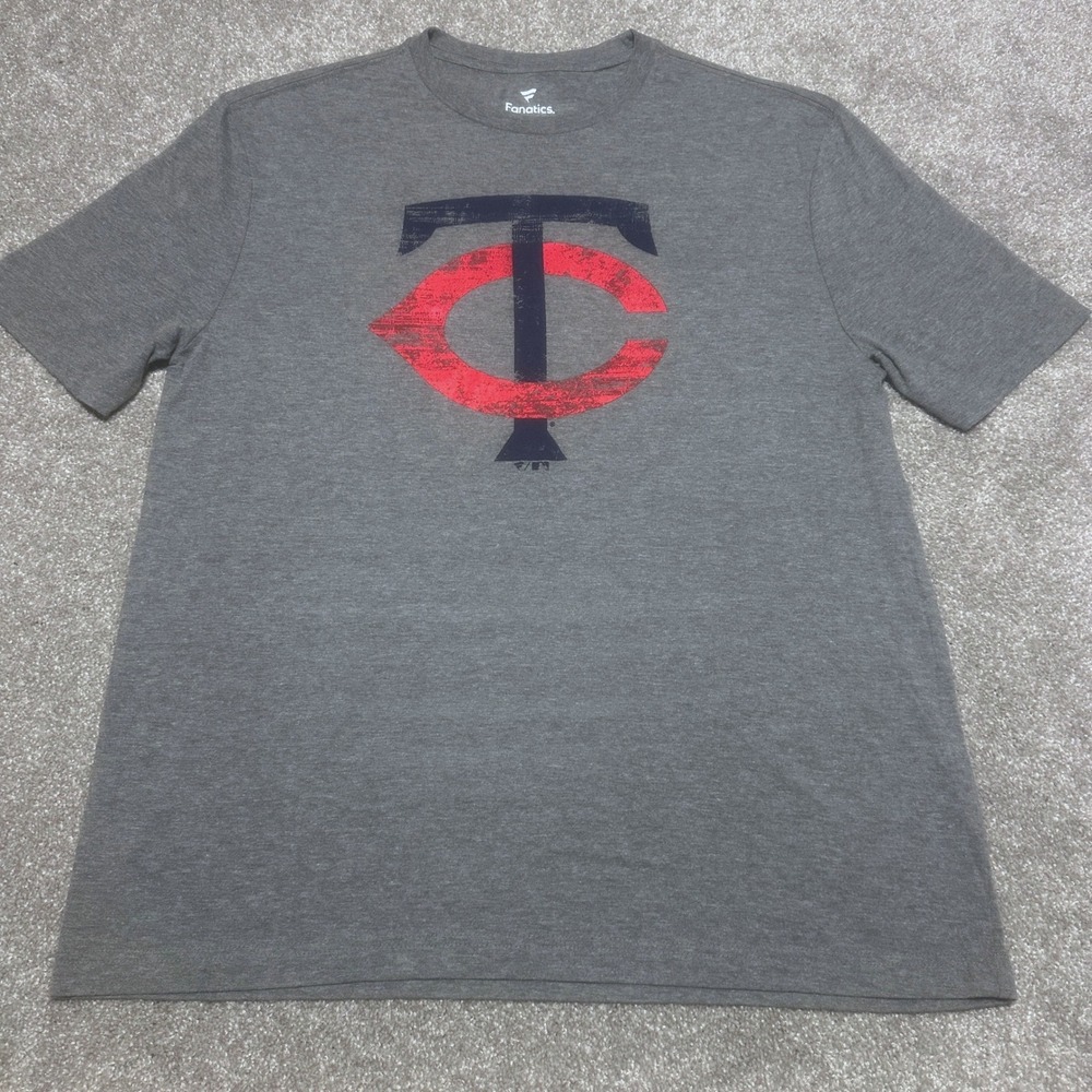 Fanatics Mens L Minnesota Twins Donaldson 24 Graphic Tee Gray MLB Baseball Tee